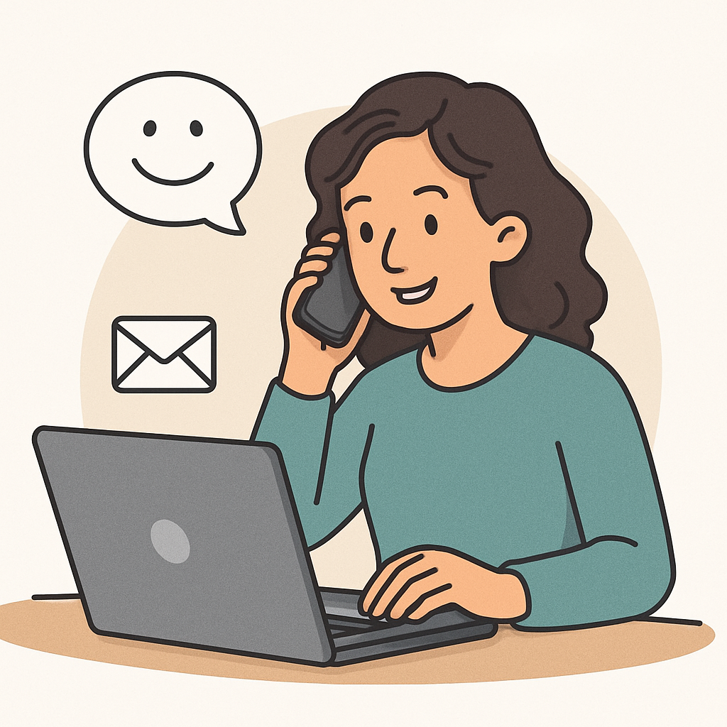 Ilustración de contacto amigable