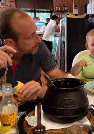 Pablo and Son at Restaurant